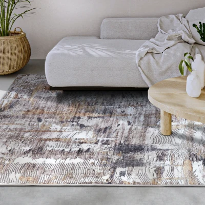 Abbildung von ELLE DECORATION Teppich »Malard«, rechteckig, 5 mm Höhe, Kurzflor, Anti Rutsch, Vintage, Modern, Wohnzimmer, Flur