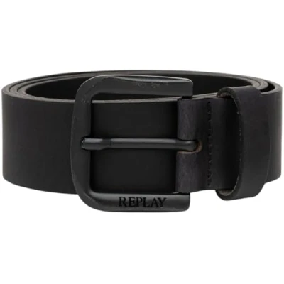 Abbildung von Replay Herren Gürtel aus Leder, Black 098 (Schwarz), 100