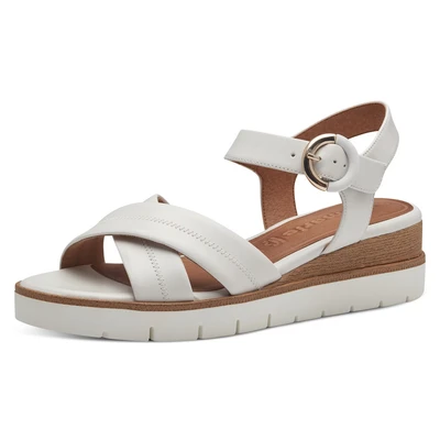 Abbildung von Tamaris Plateausandalette, Damen, Größe: 42, White leather Schuhe