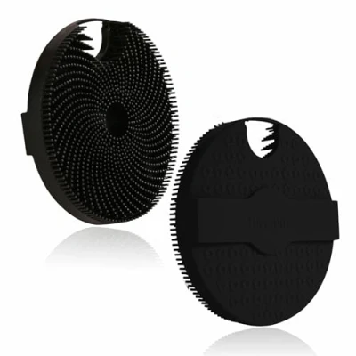 Abbildung von HIEERBUS Silikon Körperschrubber, sanftes Peeling Körperschrubber in der Dusche, Luffa mit leicht schäumenden Borsten, langlebig und hygienischer als herkömmlicher Dusch Luffa, 1 Stück, Lila