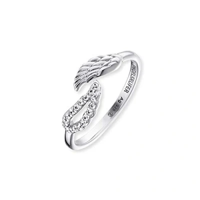 Abbildung von Engelsrufer Damen Ring aus 925 Sterling Silber mit Engelsflügeln und Zirkonia, Größenverstellbar, ERR TWINWING ZI