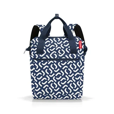 Abbildung von reisenthel allrounder R in Signature Navy Rucksack und Tragetasche einem Mit Stecklasche für Reisetrolleys