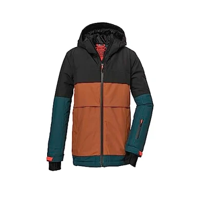 Abbildung von killtec Jungen Skijacke/Funktionsjacke mit Kapuze und Schneefang, wasserdicht KSW 126 BYS SKI JCKT, schwarz, 176, 39666 000