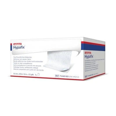 Abbildung von BSN medical Hypafix, Haftbandage für Verbände, aus porösem und anschmiegsamem TNT, hypoallergen, nicht steril aber sterilisierbar, Maße 15 cm x 10 m, 1 Stück m