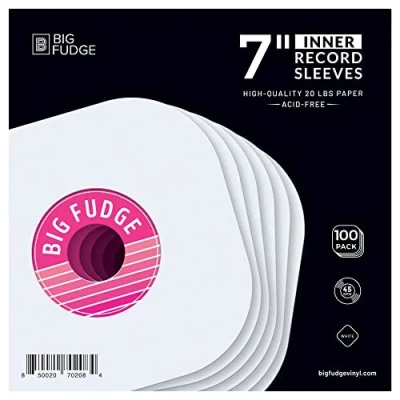 Abbildung von Big Fudge Schallplatten Innenhüllen 7&quot; x 100 STK. Schweres &amp; Säurefreies Papier Vinyl LP Hüllen Antistatische Plattenhüllen für Deine LPs Singles