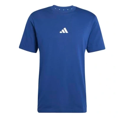 Abbildung von adidas Herren Essential Three Stripes Single Jersey Tee, Dark Blue/White, S