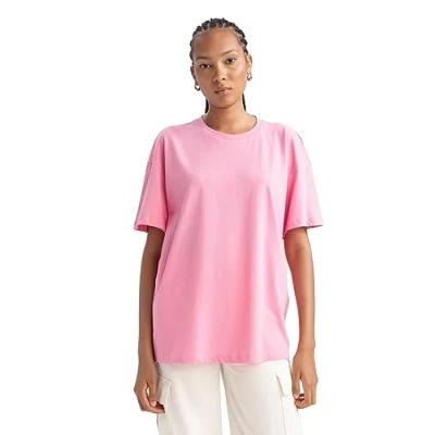 Abbildung von DeFacto Women&#039;s B0648AX T Shirt, PINK, X Large