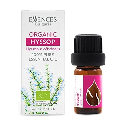 Abbildung von Essences Bulgaria BIO Ätherisches Ysop Öl 5ml Hyssopus officinalis 100% Naturrein Unverdünnt zertifiziert Spitzenqualität aus Familienbetrieb Ohne Gentechnik Vegan