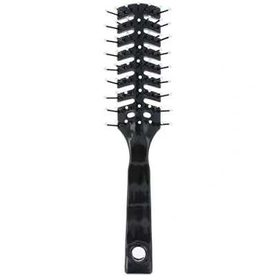 Abbildung von PARSA Beauty Entwirrbürste mit Luftschlitzen Föhnbürste Kunststoffpins für schnelle und schonende Trocknung Kopfhautmassage, schwarz, länglich, hochwertig 19 x 3 cm