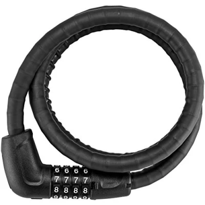 Abbildung von ABUS Panzerkabelschloss Steel O Flex Tresorflex 6615C + SCLL Halterung Zahlenschloss aus Stahlkabel mit Panzer Stahlhülsen Sicherheitslevel 5 120 cm, Schwarz
