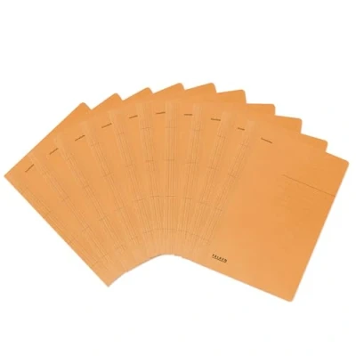 Abbildung von Original Falken 100er Pack Recycling Schnellhefter DIN A4 orange. Made in Germany Blauer Engel Hefter Papphefter Kartonschnellhefter Schulhefter Pappordner Mappe Schulordner ideal für Schule und Uni