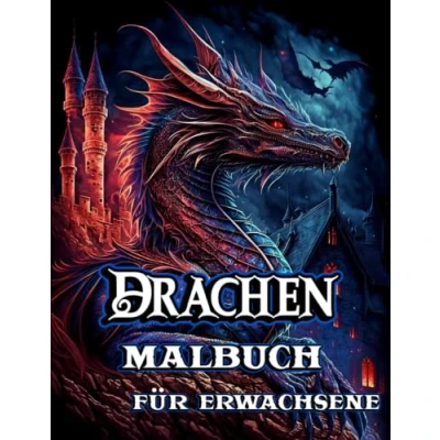 Abbildung von Drachen Malbuch für Erwachsene: Stressabbau und Entspannung mit Fantasiewesen zur Beruhigung beim Ausmalen schöner im Mandala Stil