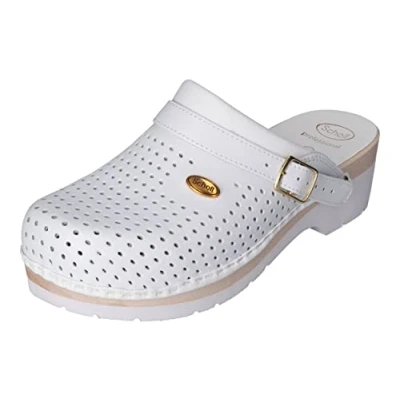 Abbildung von Scholl Unisex Clog SUPERCOMFORT Schuh für Medizinisches Fachpersonal, Bianco, 38 EU