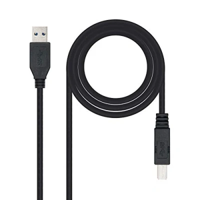 Abbildung von Nanocable 10.01.0802 BK USB 3.0 Kabel für Drucker, Typ A/M B/M, männlich männlich, schwarz, 2.0 mts