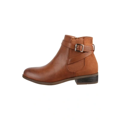 Abbildung von Elara Damen Stiefelette Chelsea Ankle Boots Chunkyrayan C298 Camel 39