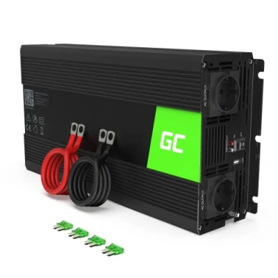 Abbildung von Green Cell® 1500W/3000W 12V auf 230V Volt kfz Spannungswandler Wechselrichter Power Solar Inverter DC AC Umwandler Stromwandler Fahrzeuge Wohnwagen Auto Modifizierte Sinus Sine Wave Autoladegerät