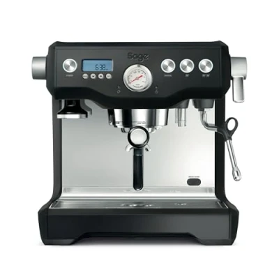 Abbildung von Sage The Dual Boiler Kaffeemaschine mit manuellem Milchaufschäumer Schwarzer Trüffel
