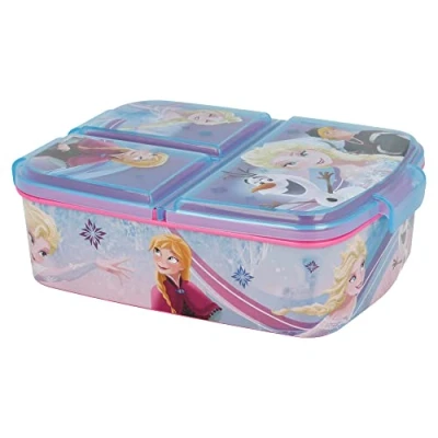 Abbildung von Stor Frozen (Disney) Sandwich Box für Kinder mit 3 Fächern Snack Halter dekorierte Lunch