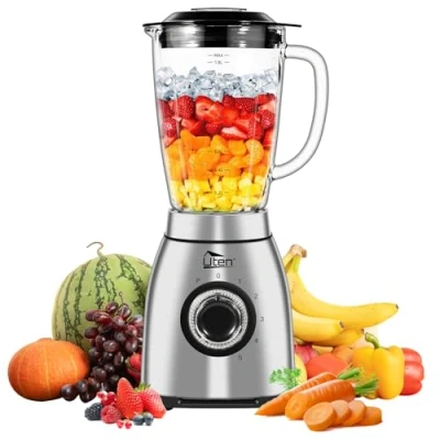 Abbildung von Uten Standmixer 2L, 1800 W Mixer Hochleistungsmixer, Pulse und 5 Geschwindigkeiten, Edelstahlgehäuse, 6 Klingen, macht Milchshake Smoothies, Mahlbare Kaffeebohnen