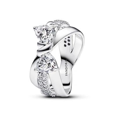 Abbildung von PANDORA Timeless Funkelnde Schleife Überkreuzter Ring aus Sterling Silber mit Zirkonia, Größe: 58, 193553C01 58