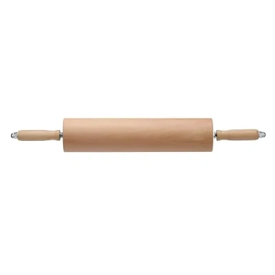 Abbildung von HENDI Nudelholz, mit Stahlschaft und Kugellagern, ergonomische Griffe, rollt besonders geschmeidig, für große Mengen Teig, Teigroller, ø90x667mm, Buchenholz, Stahl