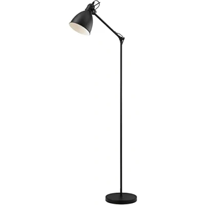 Abbildung von Eglo 49471 Stehlampe PRIDDY Stahl schwarz, weiß E27 1X40W H:137cm mit Fußtrittschalter
