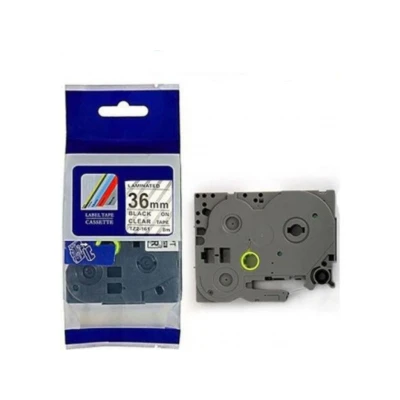 Abbildung von Brother Original TZe M65 mattes Schriftband weiß auf transparent 36 mm breit, 8 m lang