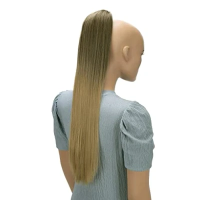 Abbildung von CAISHA 65cm Haarteil Mit Kordelverschluss Langhaar Zopf Pferdeschwanz Haarverlängerung Glatt Braun Blond Mix PH626