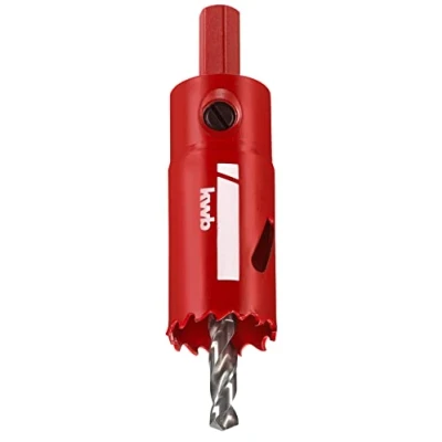 Abbildung von kwb HSS Bi Metall Lochsäge Ø 25 mm mit progressiver Vario Zahnung, hoher Präzision, Sechskantschaft, 38 Schnitttiefe und Zentrierbohrer
