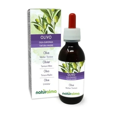 Abbildung von Olive (Olea europaea) Blätter Alkoholfreier Urtinktur Naturalma Flüssig Extrakt Tropfen 120 ml Nahrungsergänzungsmittel Veganer