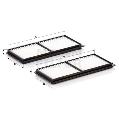 Abbildung von MANN FILTER CU 23 001 2 Innenraumfilter Partikelfilter 247 99 17 MAZDA: Hatchback, Saloon