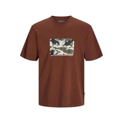 Abbildung von Jack &amp; Jones Rundhalsausschnitt Tshirt print, Herren, Größe: XL, Brown