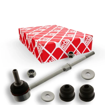 Abbildung von FEBI BILSTEIN 39835 Koppelstange Hinterachse links, rechts 117 M8 x 1,25, M10 1,5 mit Unterlegscheiben, Lager, Mutter