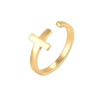 Abbildung von Elli Kreuz GEO GRÖSSENVERSTELLBAR Ring goldcoloured, Damen, Größe: 54, Gold coloured