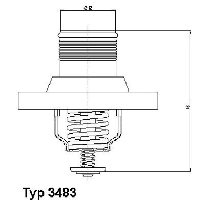 Abbildung von WAHLER 3483.89D Kühlwasserthermostat 89 mit Dichtung PEUGEOT: 307 SW, 206 Hatchback, Expert II Van, CITROËN: C5 III Estate, C4 Picasso 1