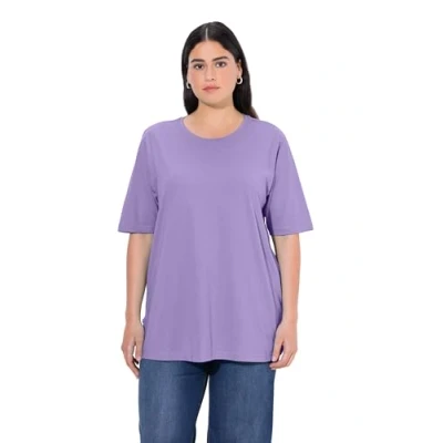 Abbildung von Ulla Popken Damen Basic, Rundhals T Shirt, Blaues Flieder, 58 60