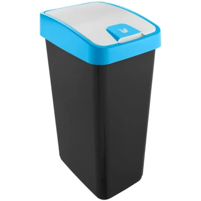 Abbildung von keeeper Premium Abfallbehälter mit Flip Deckel, Soft Touch, 45 l, Magne, Silber