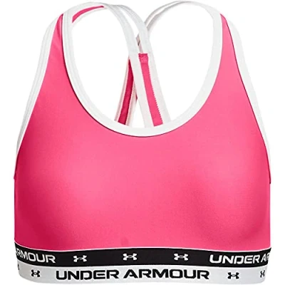 Abbildung von Under Armour Girl&#039;s Crossback Solid Sport Bras, Red, Medium