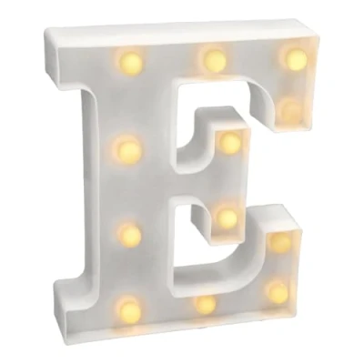 Abbildung von JANDEI Warmes Licht LED Zahlen und Buchstaben für Dekoration Atmosphäre, leuchtendes Herz, Nachtlichter, Geburtstage, Hochzeiten, Schaufenster. Sie funktionieren mit AA Batterien (E)