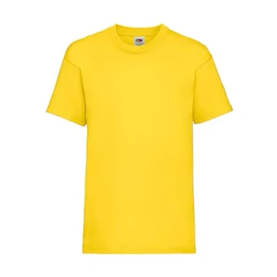 Abbildung von GIDUTEX Kinder Tshirt by Fruit of The Loom Valueweight Unisex 104 116 128 140 152 (DE/NL/SE/PL, Numerisch, 104, Regular, Gelb)