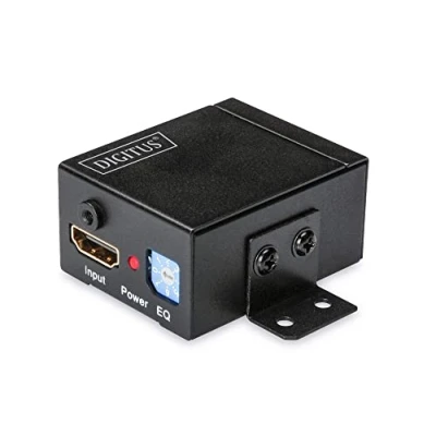 Abbildung von DIGITUS HDMI Repeater Full HD bei 24 Hz bis zu 35 m Reichweite 3D Unterstützung HDCP Durchleitung kompaktes Gehäuse schwarz