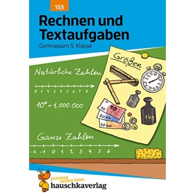 Abbildung von Rechnen und Textaufgaben Gymnasium 5. Klasse, A5 Heft: Mathematik: Sachaufgaben mit Lösungen lernen, üben, fördern (Forder Förderhefte, Band 155)