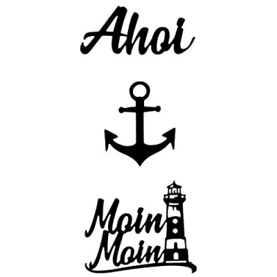 Abbildung von Ideen mit Herz Stanzschablonen Schriften Maritim 4,3 cm bis 8,2 3 Stück