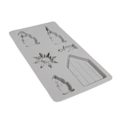 Abbildung von Rayher Silikon Gießform Wichtel, 14,5 x 26 1 cm, 6 Formen für Anhänger, zum Ausgießen mit Kreativ Beton, Art Resin Gießharz, Raysin Gießpulver, 36122000, Grau