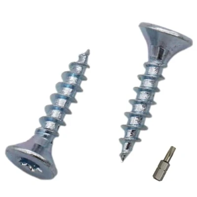 Abbildung von SKIR&#039;CO (1000 Stück) Holzschrauben aus verzinktem Stahl, 4,0 x 20 mm, Torx Kopf, Senkkopf, Spanplattenschrauben, Vollgewinde