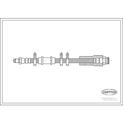 Abbildung von CORTECO 19018155 Bremsschläuche Vorderachse 435 FIAT: Ducato I Platform/Chassis, Van, CITROËN: C25 Minibus, Van