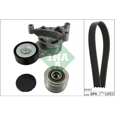 Abbildung von INA 529 0052 20 Keilrippenriemensatz mit Freilaufriemenscheibe VOLKSWAGEN: GOLF 5, Passat B6 Variant, 6, AUDI: A3 Hatchback, Sportback