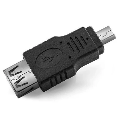 Abbildung von deleyCON Mini USB Adapter B Stecker zu A Buchse 2.0 High Speed Technologie Schwarz