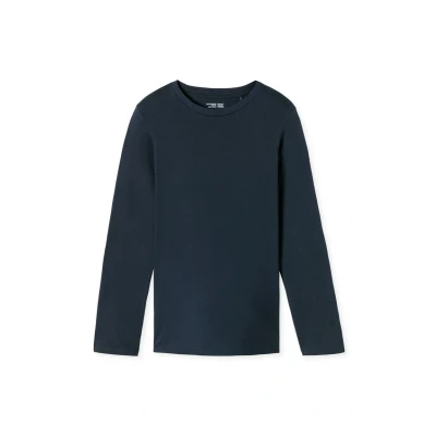 Abbildung von Schiesser Herren Schlafshirt Kurzarm Rundhals Bio Baumwolle Mix + Relax Pyjamaoberteil, Nachtblau_182180, 50