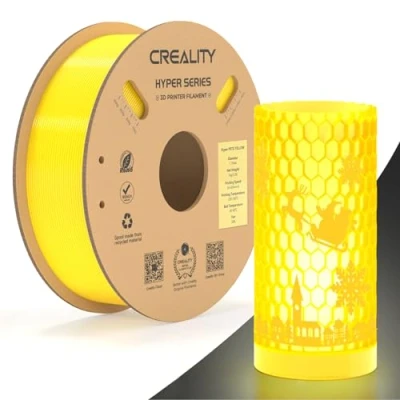 Abbildung von Creality Hyper PETG Filament, Gelb Filament 1.75mm 1KG, 3D Drucker Maßgenauigkeit +/ 0.03mm, Druck Materialien für die Meisten Drucker, 2.2lbs/Spool
